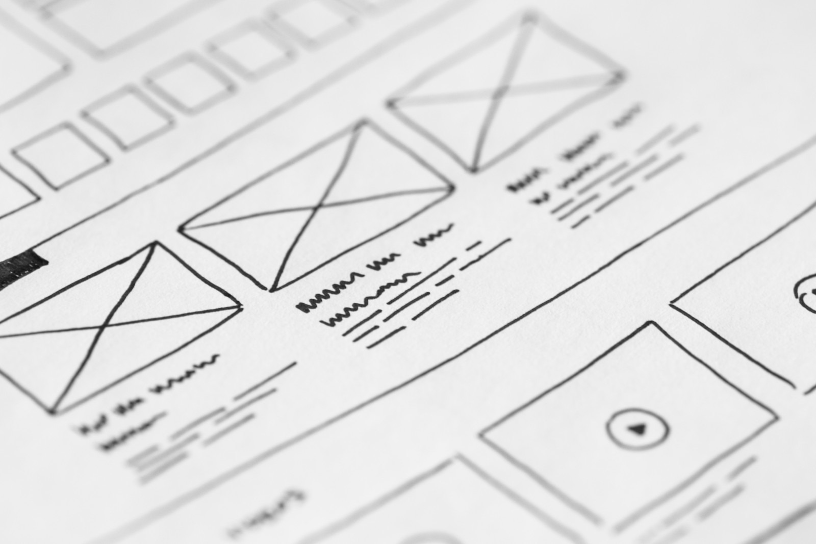 Website wireframe sketch